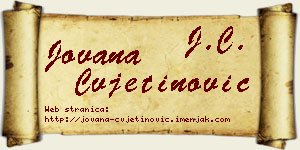 Jovana Cvjetinović vizit kartica